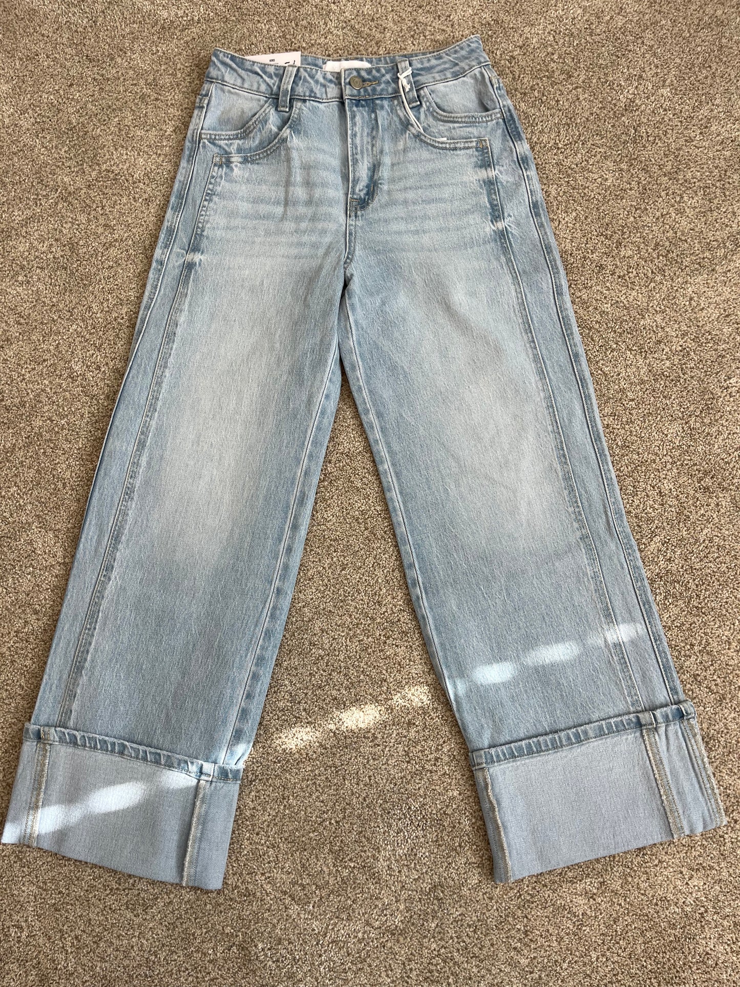 Cuffed Wide Leg Jean