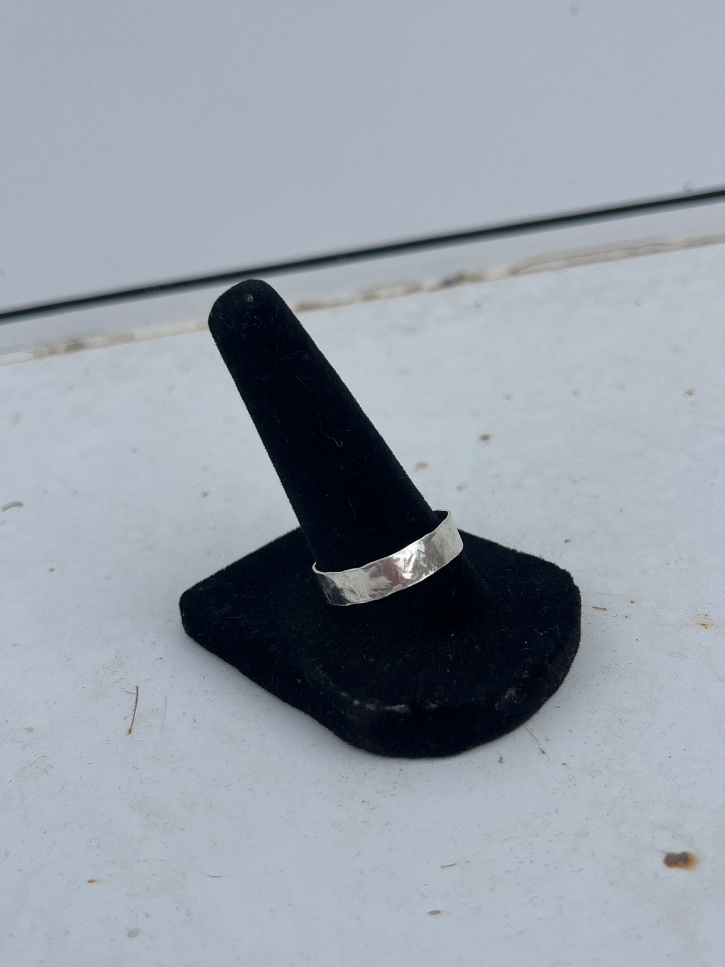 Thick Hammered Stacker Ring