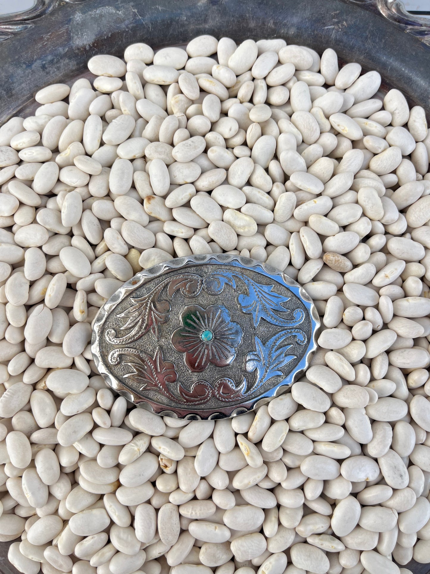 Antique Belt Buckle W/ Turquoise