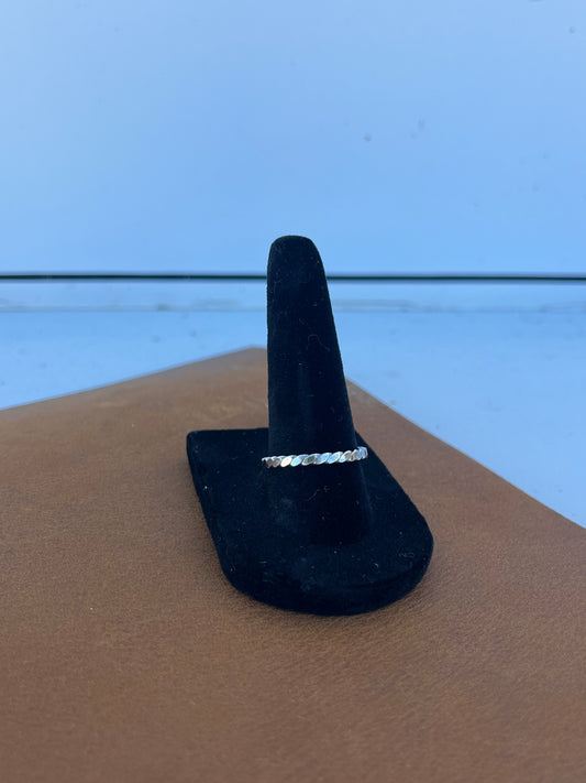 Flat Rope Sterling Silver Band