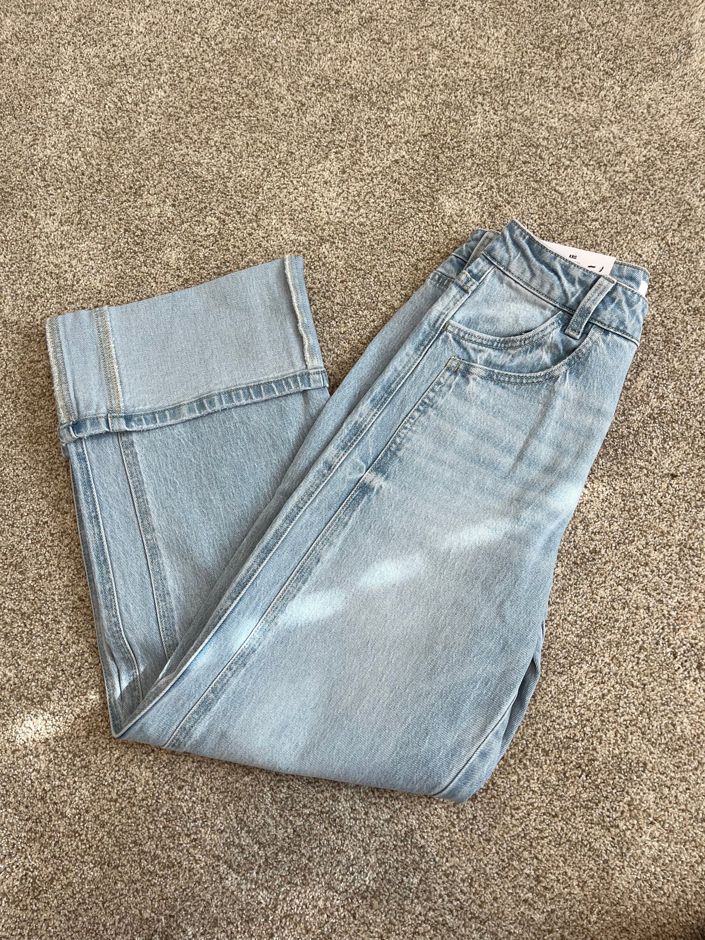 Cuffed Wide Leg Jean