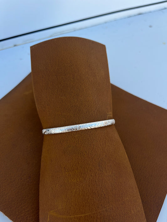 Sterling Silver tooled cuff