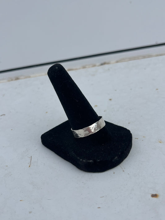 Thick Hammered Stacker Ring