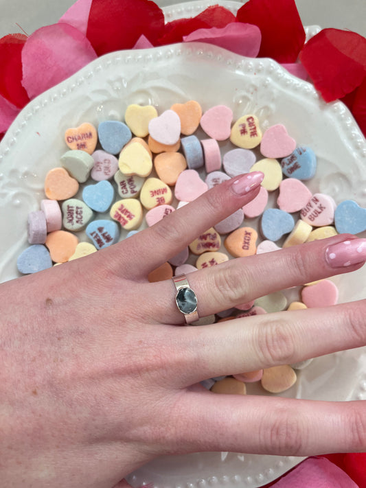 Thick Band White Buffalo Ring