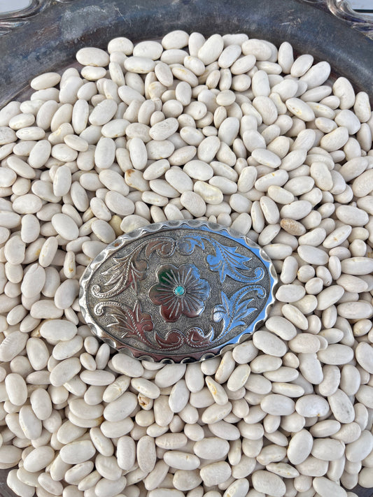 Antique Belt Buckle W/ Turquoise