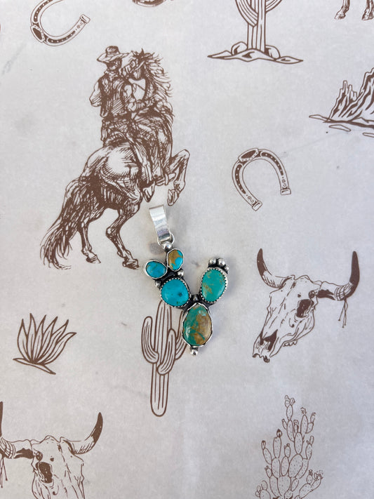 Turquoise Cactus Pendent